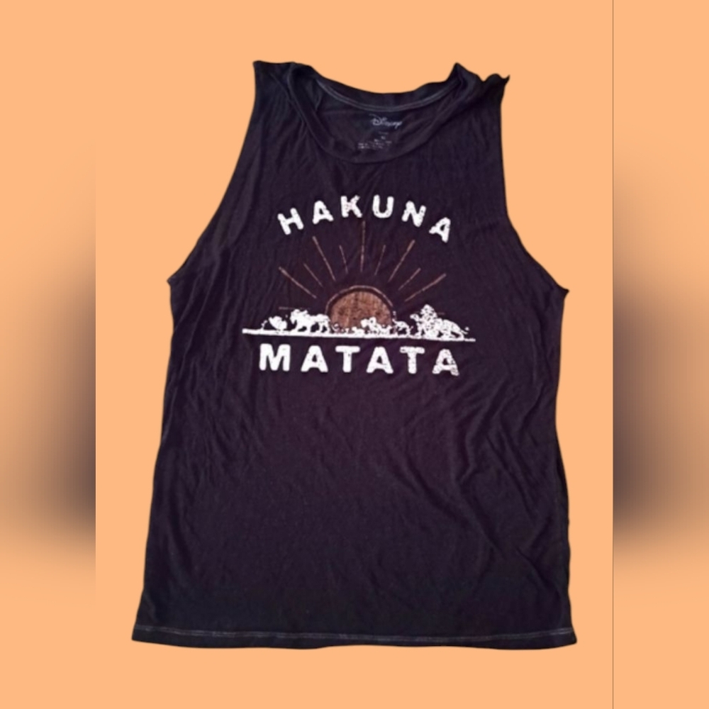 Disney Black Hakuna Matata Athletic Sports Tank Top Women's Size X-Large